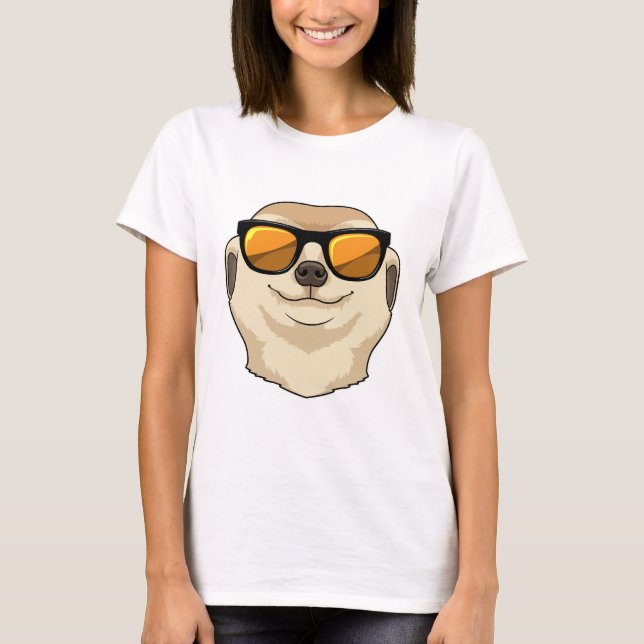Camiseta Meerkat com óculos de sol (Frente)
