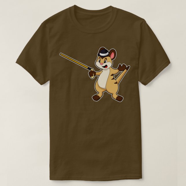 Camiseta Meerkat com palito de chapéu (Frente do Design)