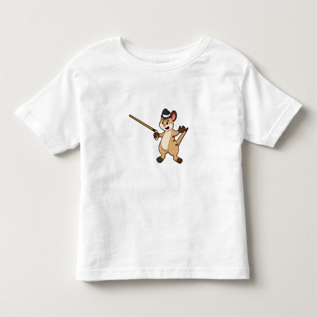 Camiseta Meerkat com palito de chapéu e caminhada (Frente)