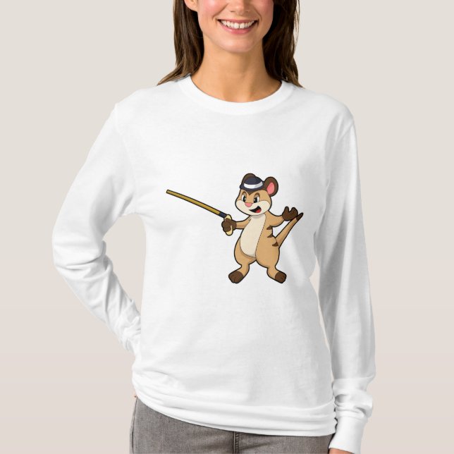 Camiseta Meerkat com palito de chapéu e caminhada (Frente)