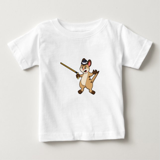 Camiseta Meerkat com palito de chapéu e caminhada (Frente)