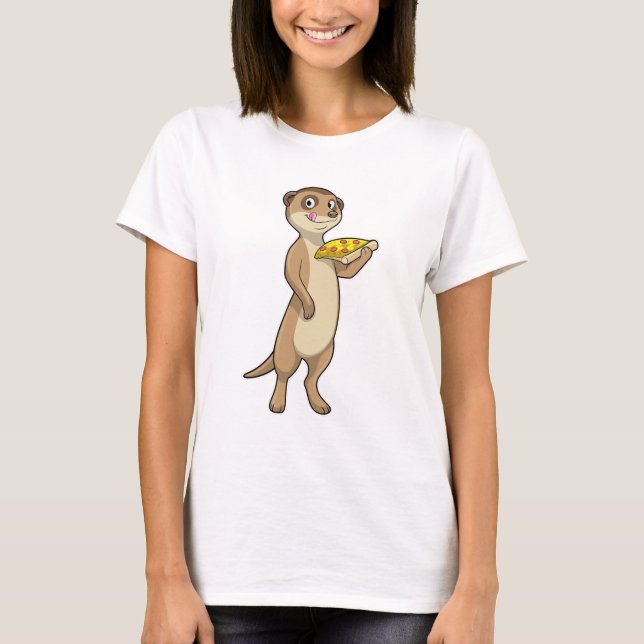 Camiseta Meerkat com Pizza (Frente)