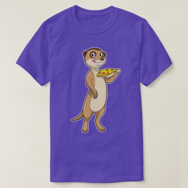 Camiseta Meerkat com Pizza (Frente do Design)