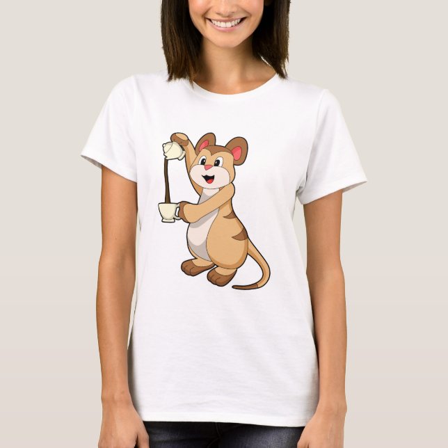 Camiseta Meerkat com pote de café e café.PNG (Frente)