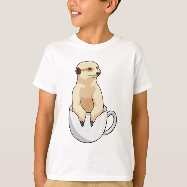 Camiseta Meerkat com Taça de Café (Frente)