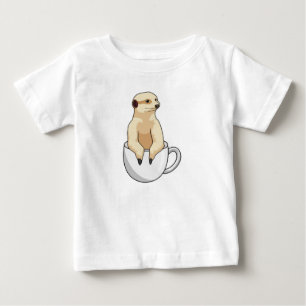 Camiseta Meerkat com Taça de Café