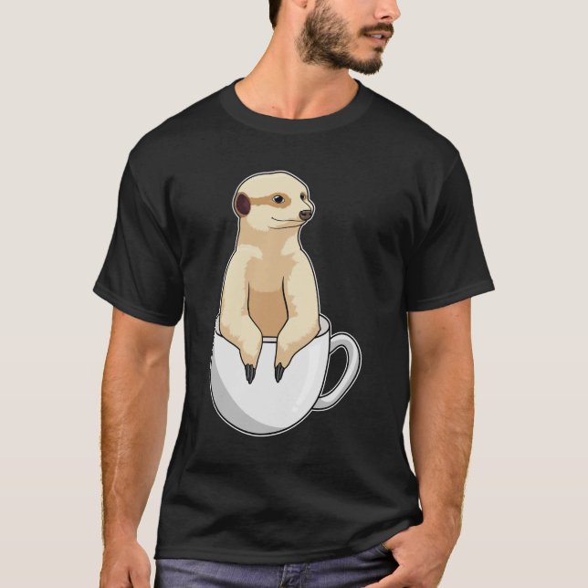 Camiseta Meerkat com Taça de Café (Frente)