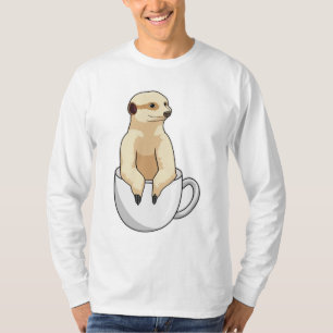 Camiseta Meerkat com Taça de Café
