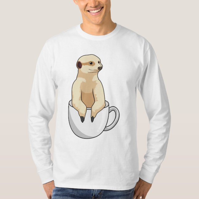 Camiseta Meerkat com Taça de Café (Frente)