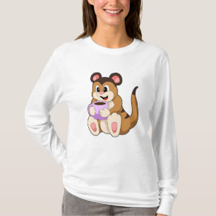 Camiseta Meerkat com Taça de Café