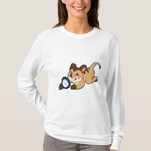 Camiseta Meerkat com vidro de aumento (Frente)