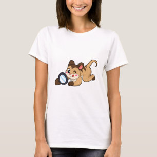 Camiseta Meerkat com vidro de aumento
