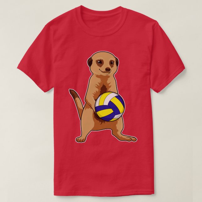Camiseta Meerkat com voleibol (Frente do Design)