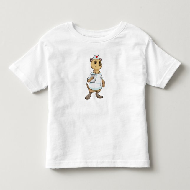 Camiseta Meerkat como enfermeira com coração (Frente)