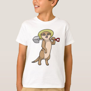 Camiseta Meerkat como fazendeiro com pá