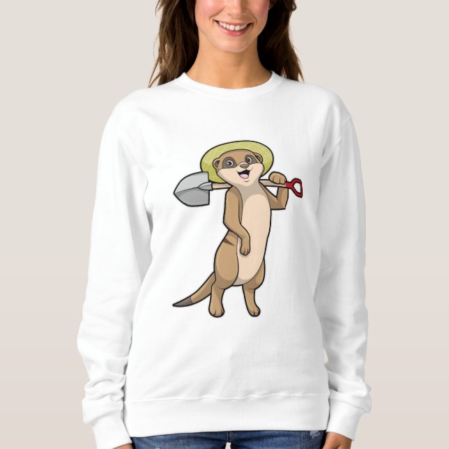 Camiseta Meerkat como fazendeiro com pá (Frente)