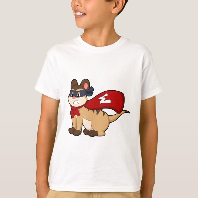 Camiseta Meerkat como herói com máscara (Frente)