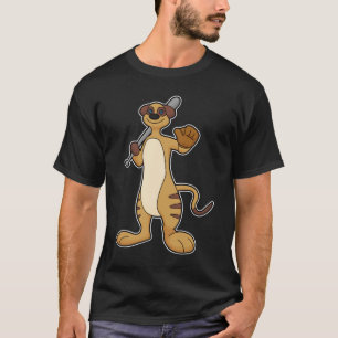 Camiseta Meerkat como jogador de beisebol com bastão de bei