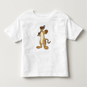 Camiseta Meerkat como jogador de beisebol com bastão de bei