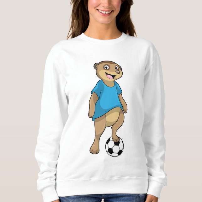 Camiseta Meerkat como jogador de futebol com futebol (Frente)