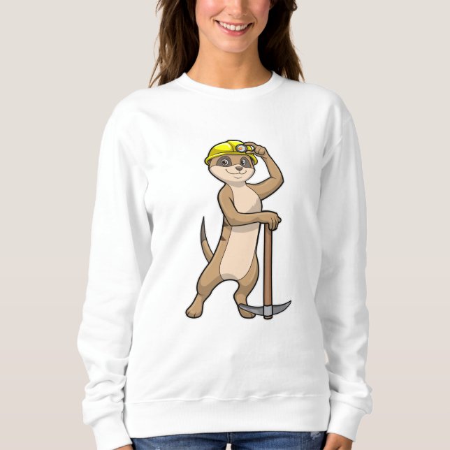 Camiseta Meerkat como Miner com Pickaxe (Frente)