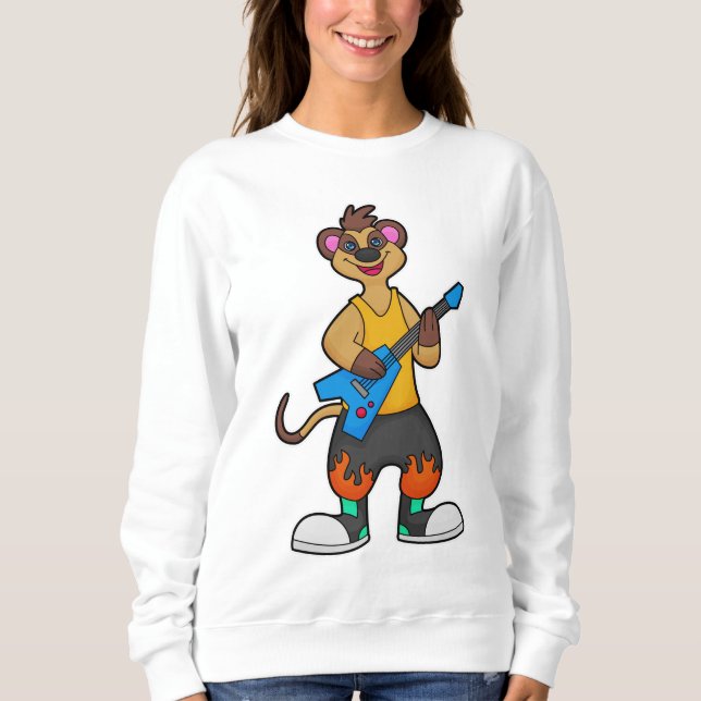 Camiseta Meerkat como músico com violão (Frente)
