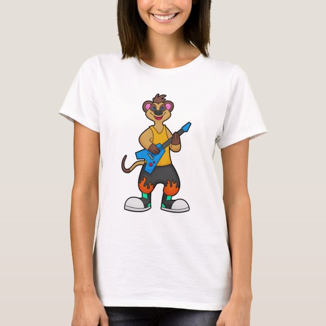 Camiseta Meerkat como músico com violão (Frente)