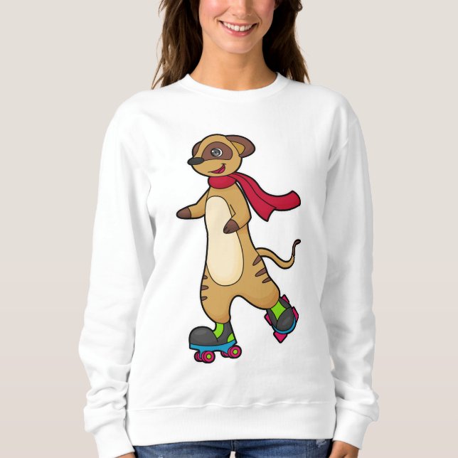 Camiseta Meerkat como Skater com skates Roller (Frente)