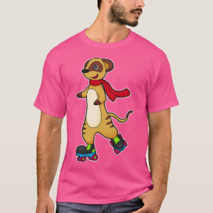 Camiseta Meerkat como Skater com skates Roller