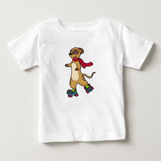 Camiseta Meerkat como Skater com skates Roller (Frente)