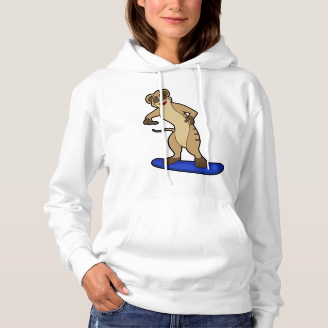 Camiseta Meerkat como Snowboarder com Snowboard (Frente)