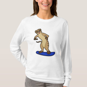 Camiseta Meerkat como Snowboarder com Snowboard