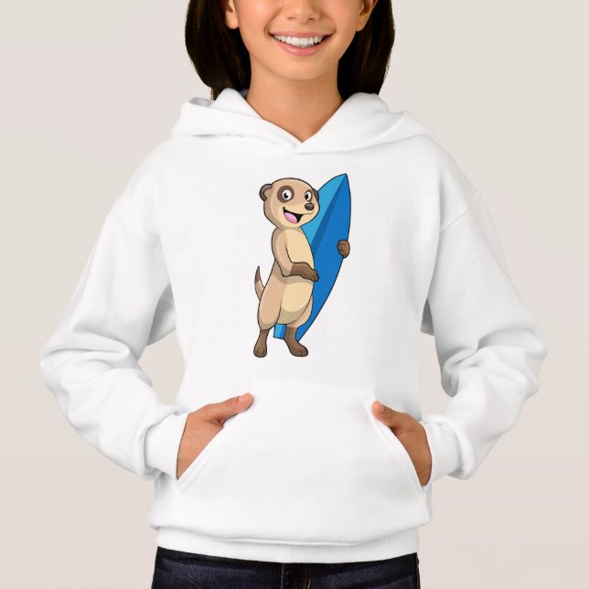 Camiseta Meerkat como Surfer com Surfboard (Frente)