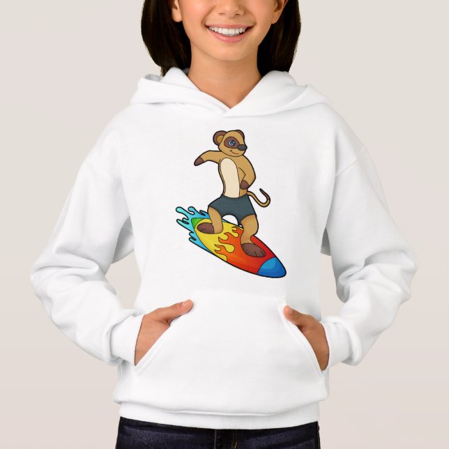 Camiseta Meerkat como Surfer com Surfboard (Frente)