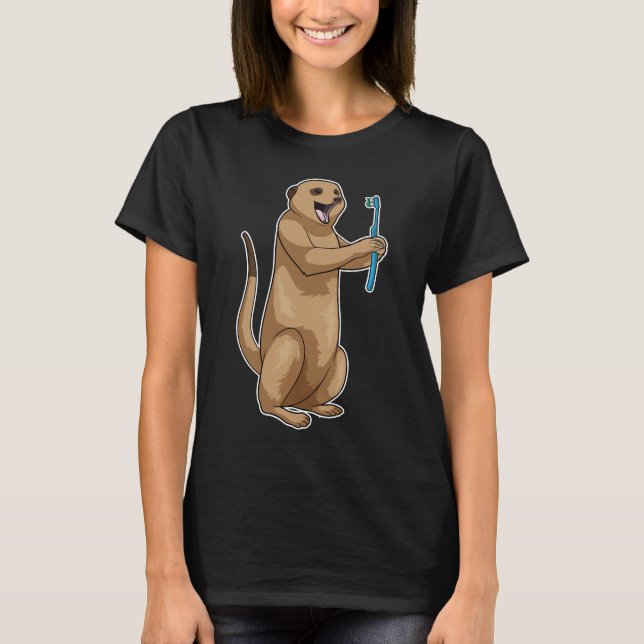 Camiseta Meerkat Dentist Toothbrush (Frente)