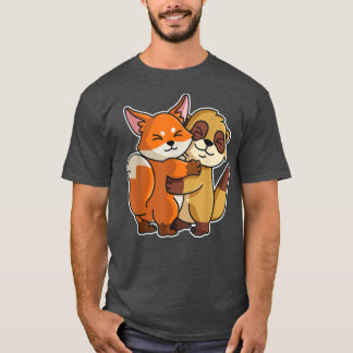 Camiseta Meerkat e Fo Cute Animais para Mulheres Animal Hug