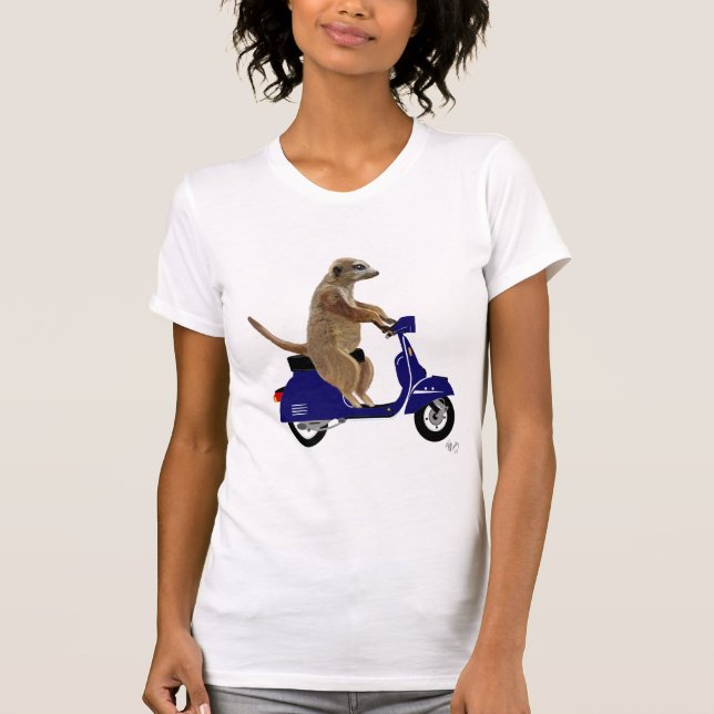 Camiseta Meerkat em Blue Moped Escuro (Frente)