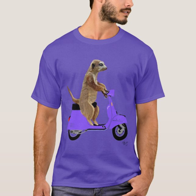 Camiseta Meerkat em Lilac Moped (Frente)
