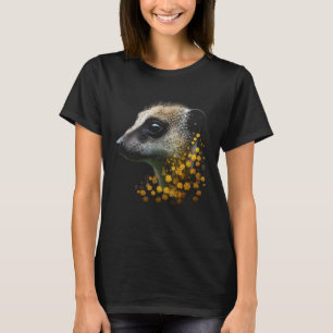 Camiseta Meerkat Flowers Trabalho de arte Animal Motif Meer