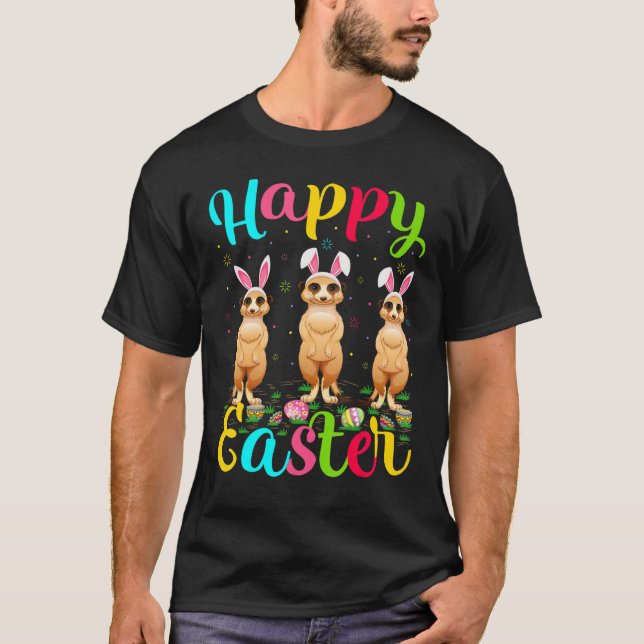 Camiseta Meerkat Funny Easter Bunny Meerkat Happy Eas (Frente)