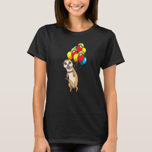 Camiseta Meerkat Hang Em Balões Suricida Com A Anima Africa