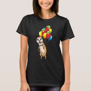 Camiseta Meerkat Hang Em Balões Suricida Com A Anima Africa
