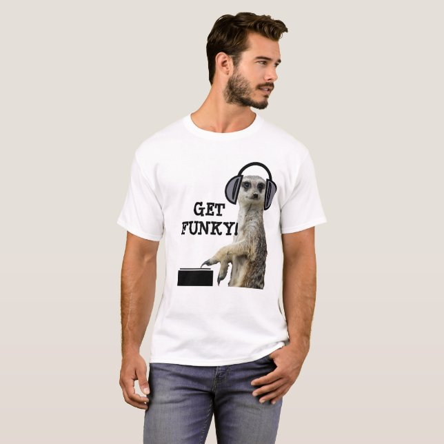 Camiseta Meerkat legal Funky DJ (Frente Completa)