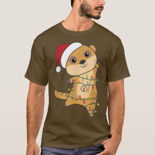 Camiseta Meerkat Merry Christmas Fairy Lights Meerka