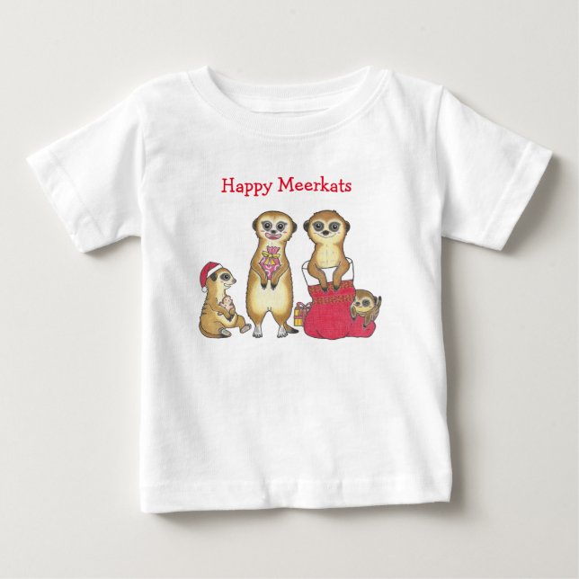 Camiseta Meerkat Natal Foliday Baby T Shirt (Frente)