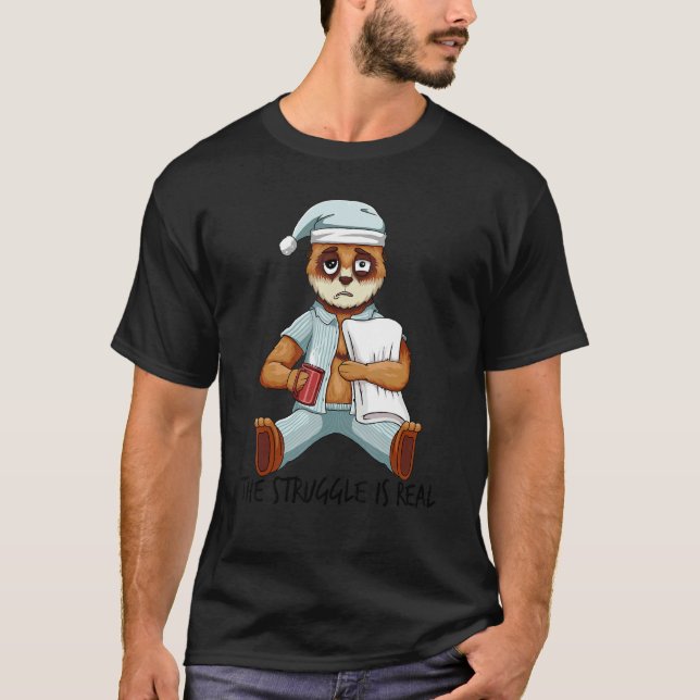 Camiseta Meerkat Preguiçoso Que A Luta Está A Levar-Te (Frente)
