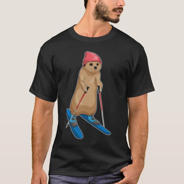 Camiseta Meerkat Skier Ski (Frente)
