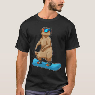 Camiseta Meerkat Snowboard Esportes de inverno
