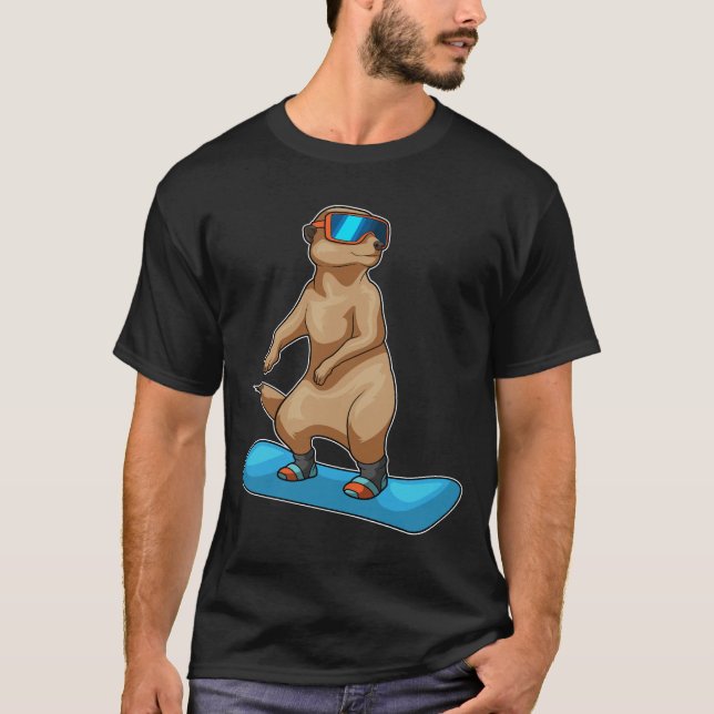 Camiseta Meerkat Snowboard Esportes de inverno (Frente)