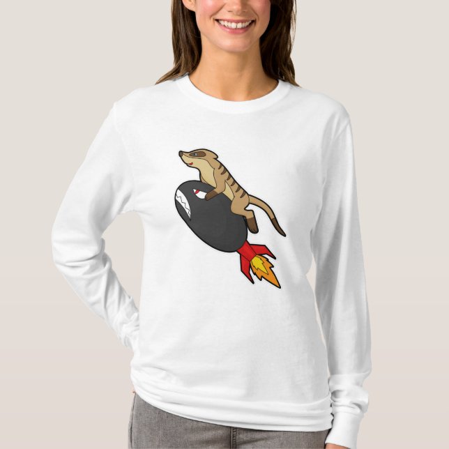 Camiseta Meerkat voando com Rocket (Frente)